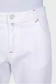 Men's straight white jeans
