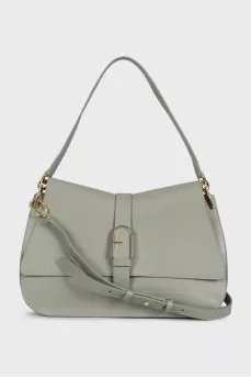 Olive leather shoulder bag