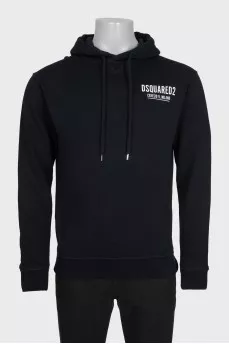Men's black hoodie with logo