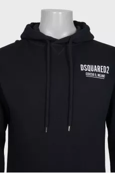 Men's black hoodie with logo
