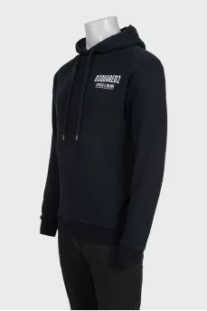 Men's black hoodie with logo