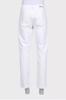 Men's straight white jeans
