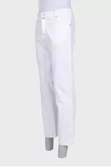 Men's straight white jeans