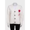 Шерстяной кардиган с контрастным лого