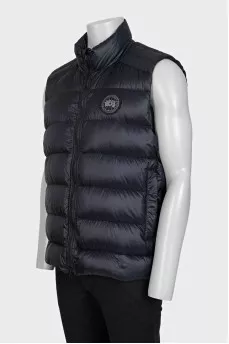Men's down vest with a zipper