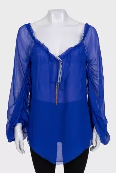 Blue transparent blouse