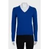 Blue wool pullover