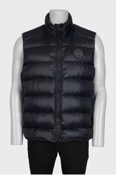 Men's down vest with a zipper