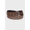 Men's brown suede belt