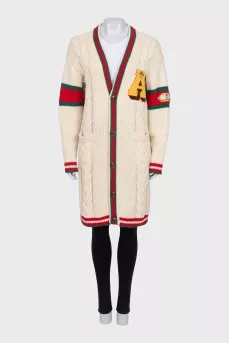 Long wool cardigan