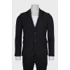 Men's single-breasted wool and linen jacket
