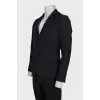 Men's single-breasted wool and linen jacket