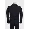 Men's single-breasted wool and linen jacket