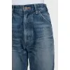 Mid-rise distressed jeans