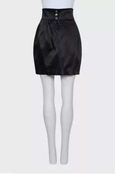 Fitted skirt with zip and buttons