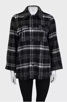 Cropped plaid coat