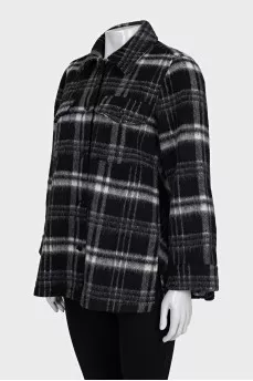 Cropped plaid coat