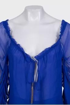 Blue transparent blouse
