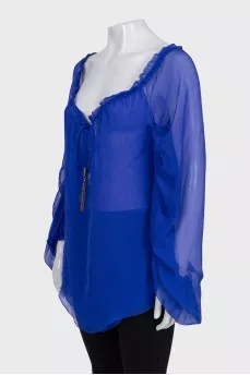 Blue transparent blouse