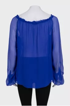 Blue transparent blouse