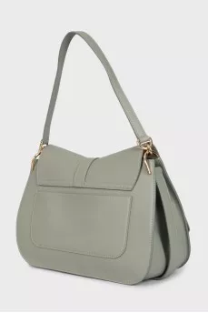 Olive leather shoulder bag