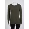 Green jumper with elbow inserts