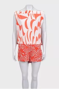 Silk jumpsuit with print
