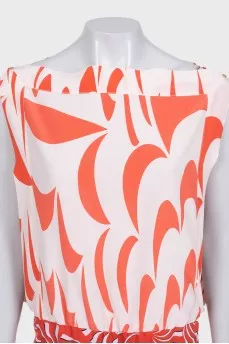 Silk jumpsuit with print