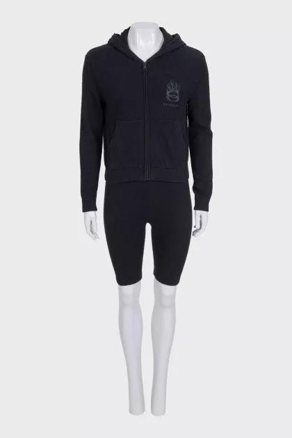 Black suit with cycling shorts