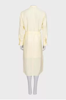 Yellow fitted dress with buttons