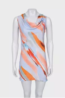 Straight dress in multicolor print