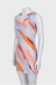 Straight dress in multicolor print