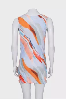 Straight dress in multicolor print
