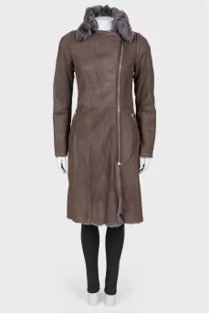 Sheepskin leather coat