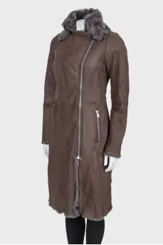 Sheepskin leather coat