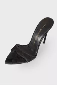 Open heel suede sandals