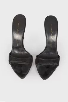 Open heel suede sandals