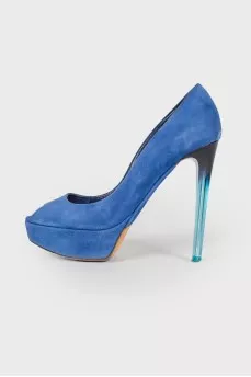 Gradient suede heels