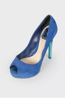 Gradient suede heels