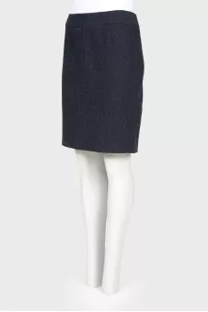 Black-blue wool skirt