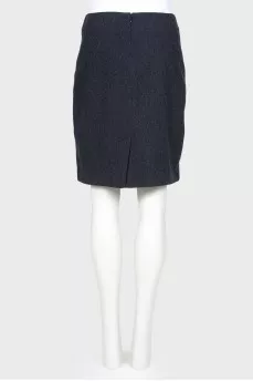 Black-blue wool skirt