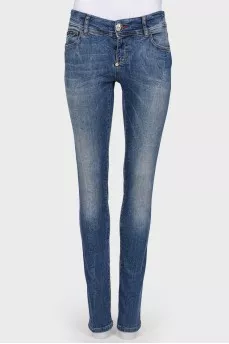 Jeans with rhinestones and studded back