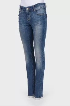 Jeans with rhinestones and studded back