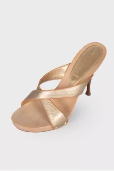 Sandals with a wooden sole