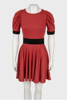 Dress with fringed inserts