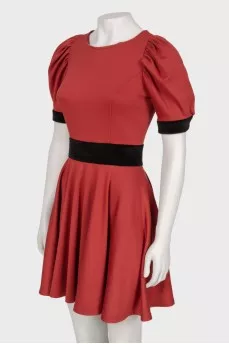 Dress with fringed inserts