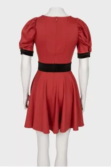 Dress with fringed inserts
