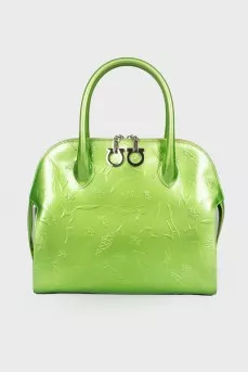 Light green bag with textured embossing