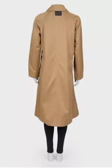 Mustard single-breasted trench coat
