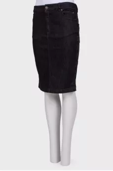 Straight denim skirt